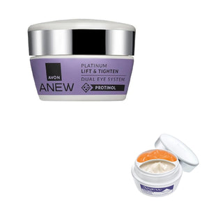 Avon ANEW Brightening Dual Eye System Jar with Two Separate Sections for Cream and Gel