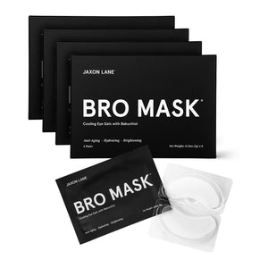 Set of 4 boxes of BRO MASK Hydrogel under-eye patches for men, specifically designed for anti-aging and de-puffing.