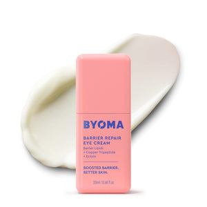 BYOMA Barrier Repair Eye Cream in its signature bright packaging, designed to hydrate and strengthen the delicate under-eye skin barrier.