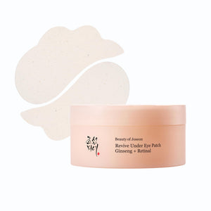 Beauty of Joseon Revive Eye Patches – yellow hydrogel masks with Retinal and Ginseng for intense under-eye rejuvenation.