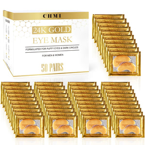 CHMI 24K Gold Under Eye Patches Collagen Eye Masks for Dark Circles Puffy Eyes Eye Bags and Wrinkles