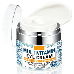 Collagen Complex Eye Cream jar, 1.764 oz, highlighting the firming Tripeptide complex and nourishing Rice Bran oil for anti-aging eye care.