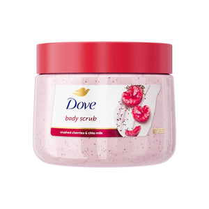 Dove Cherry and Chia Milk Body Scrub 15 oz exfoliating scrub