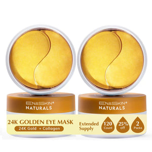 Enaskin Naturals 24K Gold Under Eye Patches 2-Pack - 60 Pairs of Luxurious Gold Collagen Eye Masks
