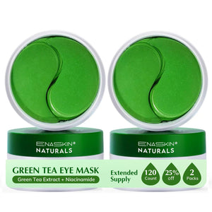 Enaskin Naturals Green Tea Under Eye Patches 2-Pack - 60 Pairs of Soothing Antioxidant Eye Masks