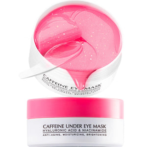 Enaskin Naturals Pink Caffeine Eye Gel Pads - 30 Pairs of Brightening and Depuffing Masks