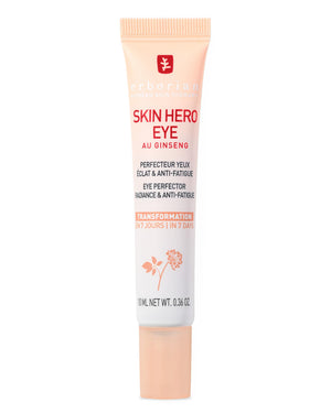 A tube of Erborian Skin Hero Eye Cream Perfector, designed to blur imperfections and hydrate the delicate eye area.