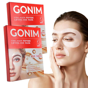 GONIM 360° Fit Under Eye Patches with Collagen and PDRN applied to the under-eye area to reduce dark circles.