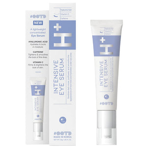 30g bottle of Korean Vegan Under Eye Serum with Caffeine and Hyaluronic Acid for dark circles and puffiness treatment.