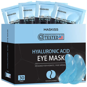 Maskiss 30 Pairs Blue Hyaluronic Acid Under Eye Patches Box - Full Month Supply Collagen Eye Mask