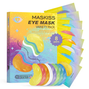 Maskiss 8 Pairs Variety Pack Eye Masks - 8 Different Colors Sampler Set for Dark Circles