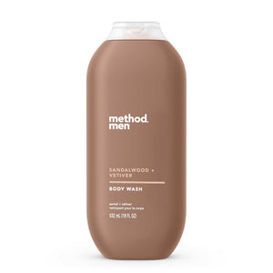 Method Men Body Wash Sandalwood + Vetiver 18 fl oz bottle