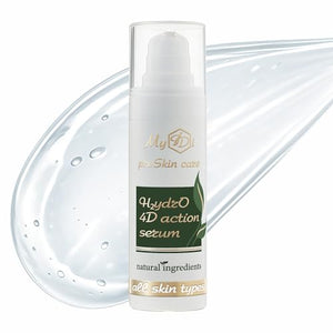 MyIDi Hyaluronic Acid Serum bottle, 1 oz, showcasing the lightweight formula for multi-layer hydration and soothing with Centella.