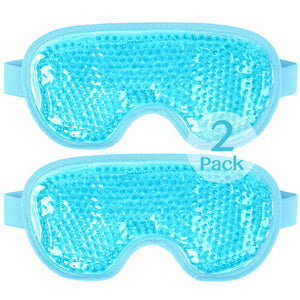 NEWGO cooling eye mask blue 2 pack cold ice pack for puffy eyes dark circles headache and stress relief