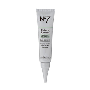 No7 Future Renew Damage Reversal Eye Serum 15ml tube for repairing sun damage and eye wrinkles.