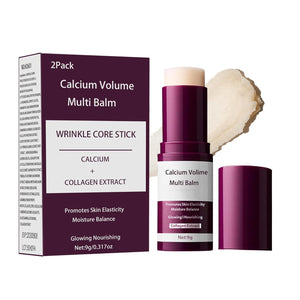 ONMYLOVIN 2-Pack Calcium Multi Balm Sticks, showing the convenient twist-up design for firming and hydrating facial and neck wrinkles.