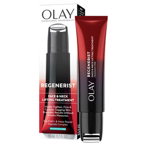 Olay Regenerist neck and face roller firming neck cream anti aging moisturizer with Hexa Repair complex and NAD plus 1.7 oz