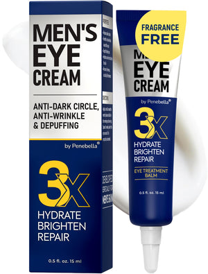 PENEBELLA men's eye cream for puffy eyes, eye bags and wrinkles with collagen peptides and caffeine