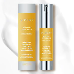Yellow tube of Rapid Retinol Eye Cream for dark circles and wrinkle treatment.