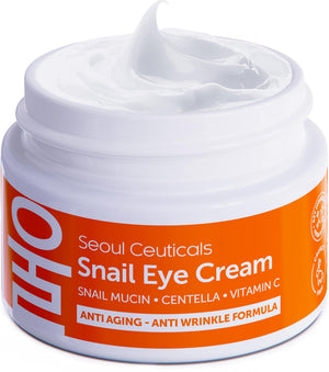 SeoulCeuticals snail mucin eye cream with 97.5 percent snail filtrate korean anti aging under eye treatment