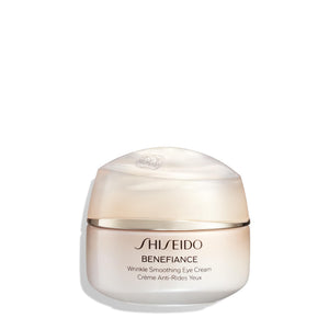 Shiseido Benefiance Wrinkle Smoothing Eye Cream for visibly improving 6 types of eye wrinkles.
