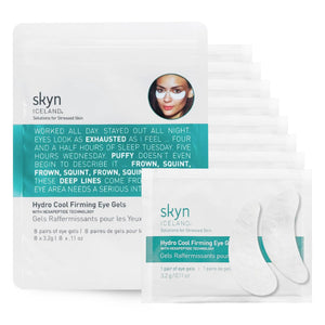 Skyn ICELAND 8 Pairs Hydro Cool Firming Under Eye Patches for instant depuffing and cooling.