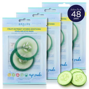 SpaLife cooling cucumber eye pads under eye patches for dark circles puffy eyes and daily depuffing treatment