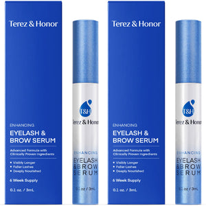 Two tubes of Terez & Honor Advanced Enhancing Eyelash Serum for a complete lash growth treatment.