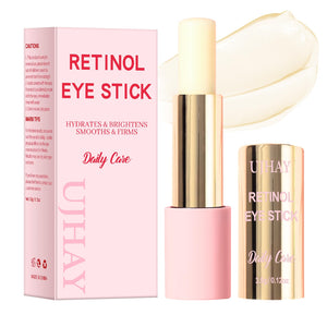 UJhay Retinol Eye Stick being applied to reduce dark circles and fine lines under the eyes.