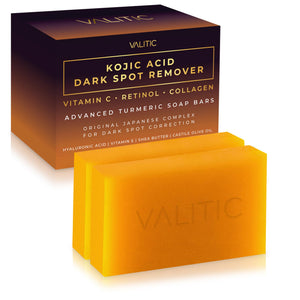 VALITIC Kojic Acid Soap Bars with Vitamin C and Turmeric 2 Pack