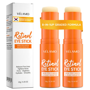 VELAMO ADVANCED Retinol Eye Stick Duo Pack - Two 10g Balm Sticks for Under Eye Treatment