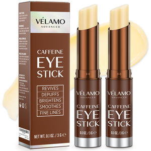 VELAMO advanced caffeine eye stick under eye balm for dark circles puffiness portable travel eye treatment
