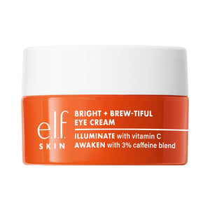 e.l.f. SKIN Bright + Brew-tiful Eye Cream Jar - Caffeine Powered Brightening Formula