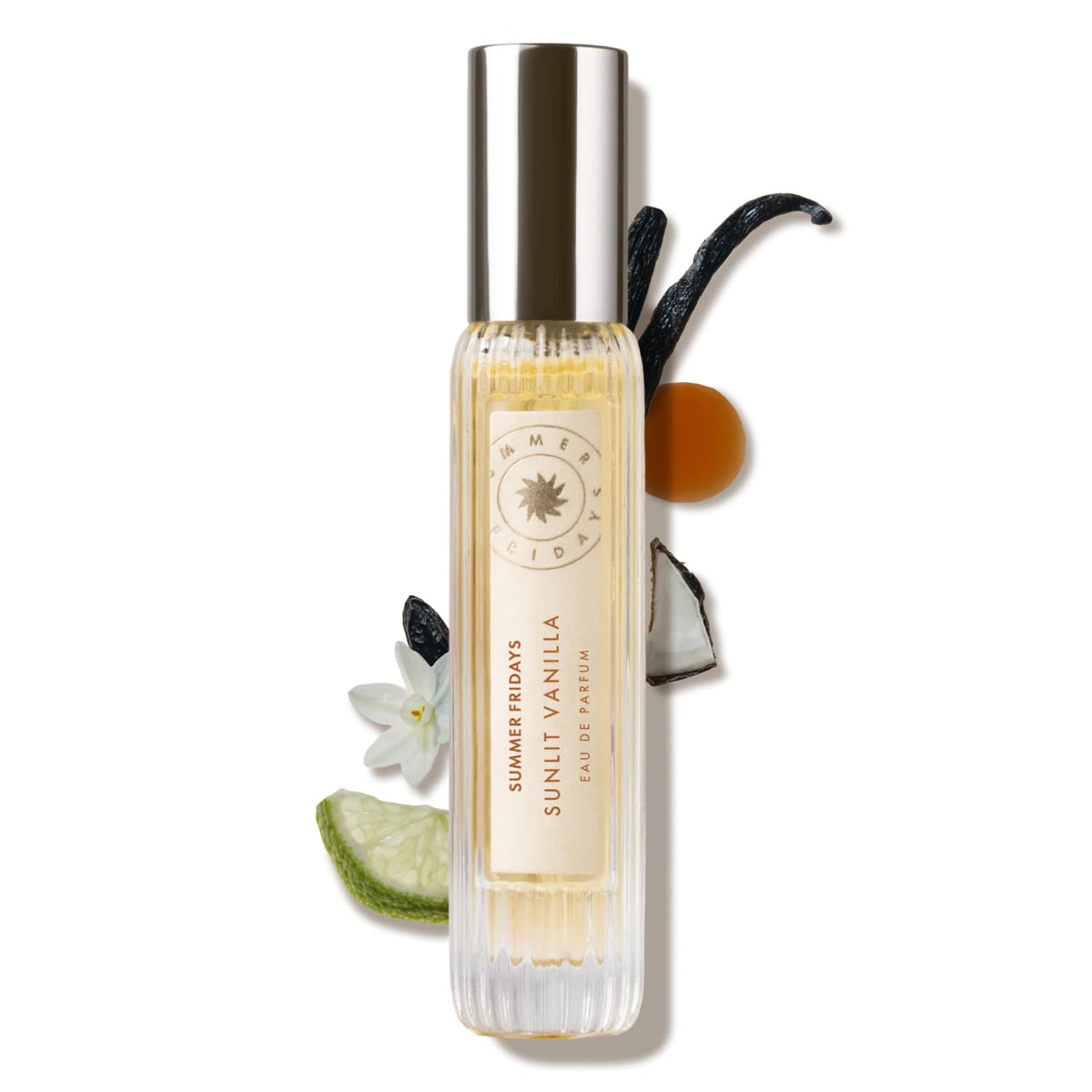 Summer Fridays Sunlit Vanilla Eau de Parfum - Warm Gourmand Vanilla Perfume for Women - Versatile Fragrance With Notes of Caramel + Bergamot - Long-Lasting, Delicate Eau de Parfum - Vegan (10 ml)