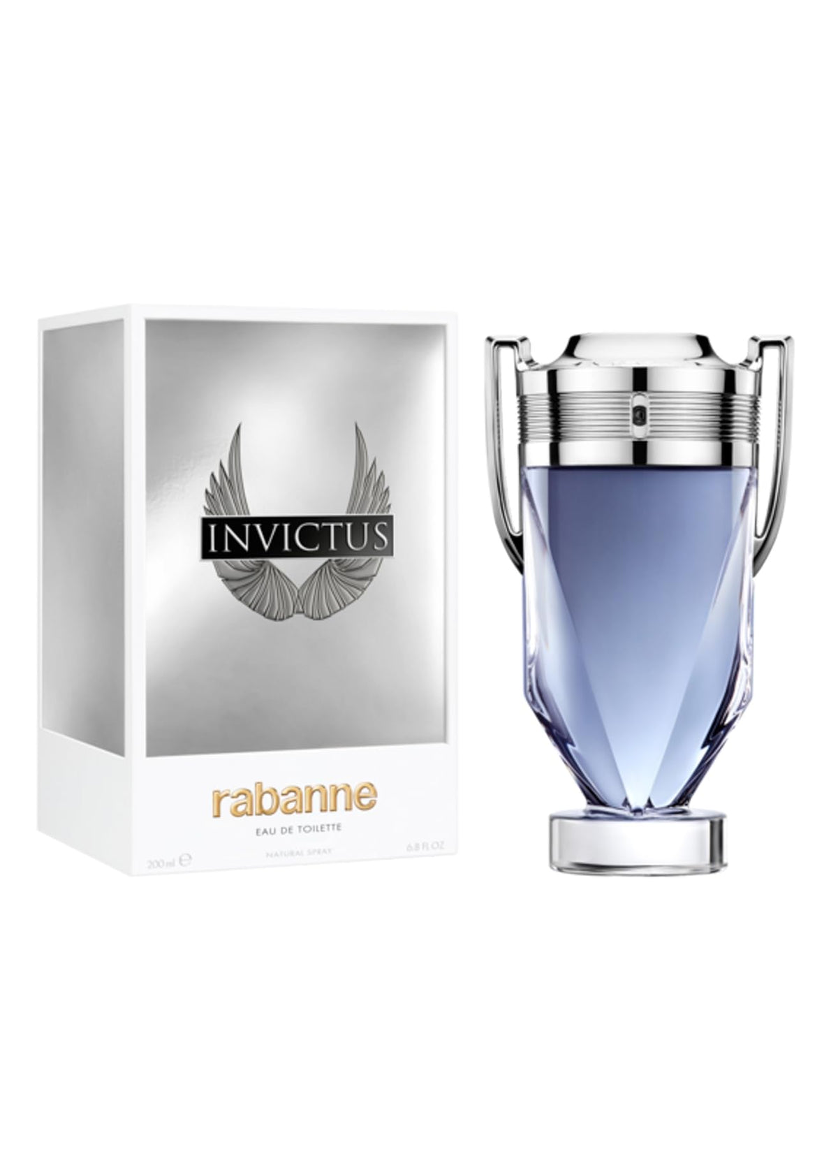 Rabanne Invictus Eau de Toilette - Long Lasting Woody Aquatic Cologne for Men with Marine, Grapefruit & Guaiac Wood - Trophy Bottle French Fragrance Spray from Paris, 6.8 oz