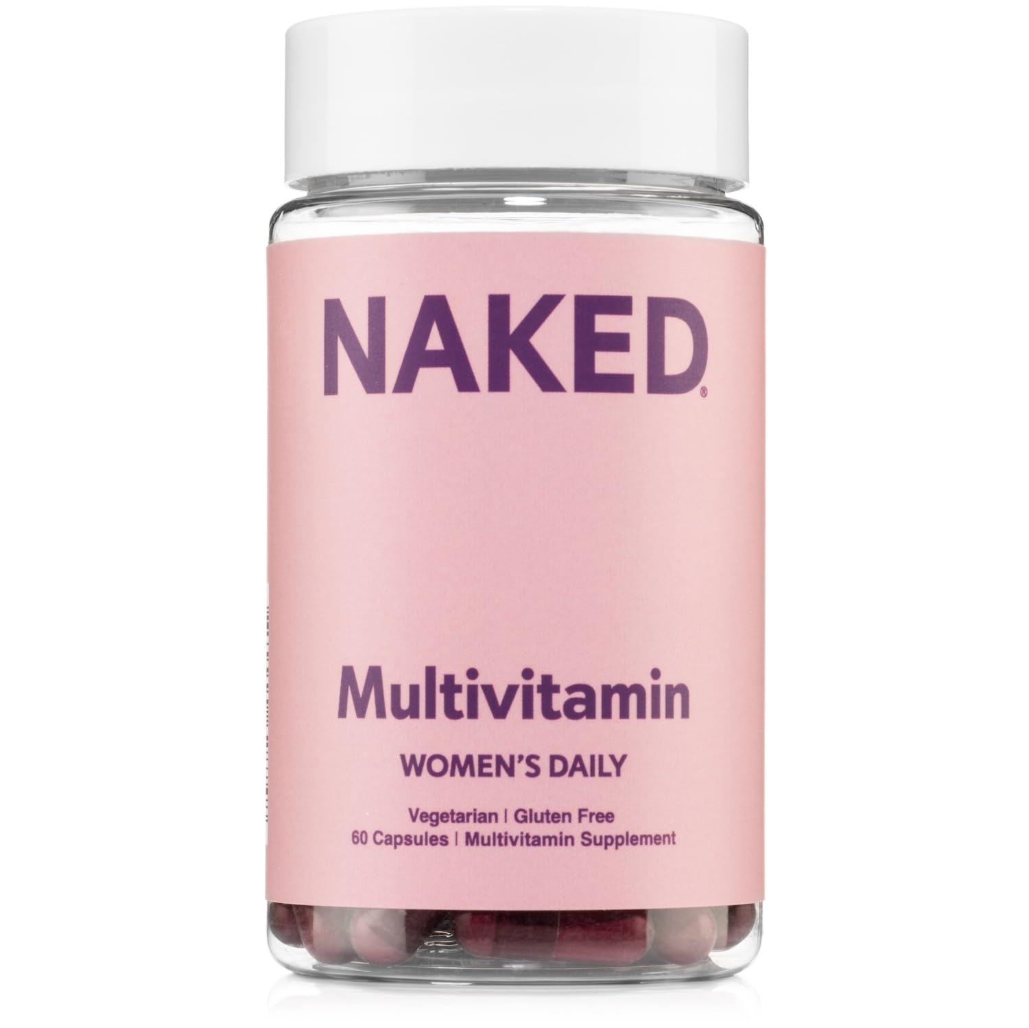 NAKED Nutrition Women's Multi - Daily Multivitamin - Vitamins A, C, E, Selenium, Zinc, Fruit and Super Green Extracts, to Boost Immune Support - Gluten-Free and Vegetarian Vitamins, 60 Capsules