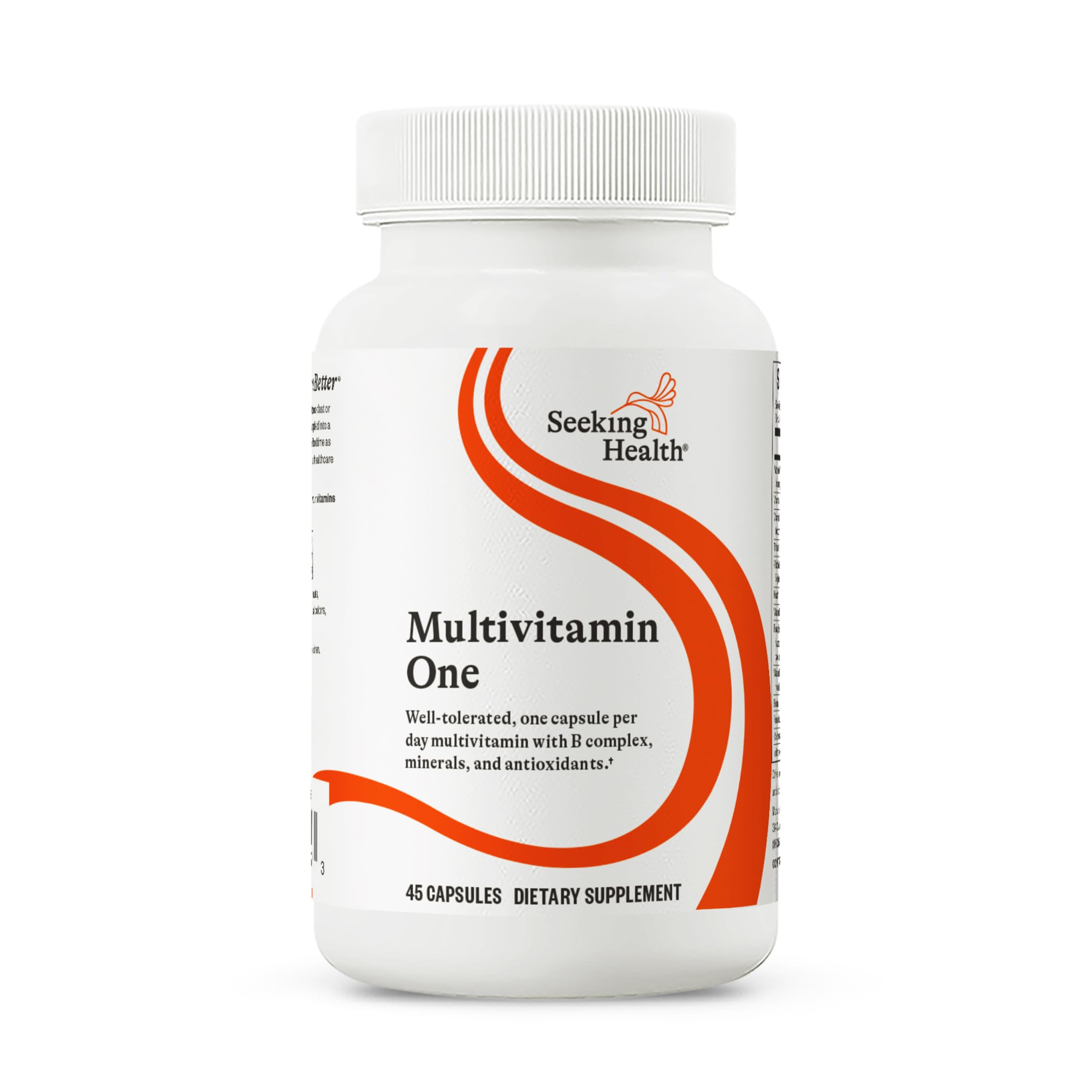 Seeking Health Multivitamin One - Supplement with Zinc, Vitamin B12, & Vitamin A - Magnesium-Free Formula - Multivitamin Supports Methylation & Healthy Aging - 45 Capsules