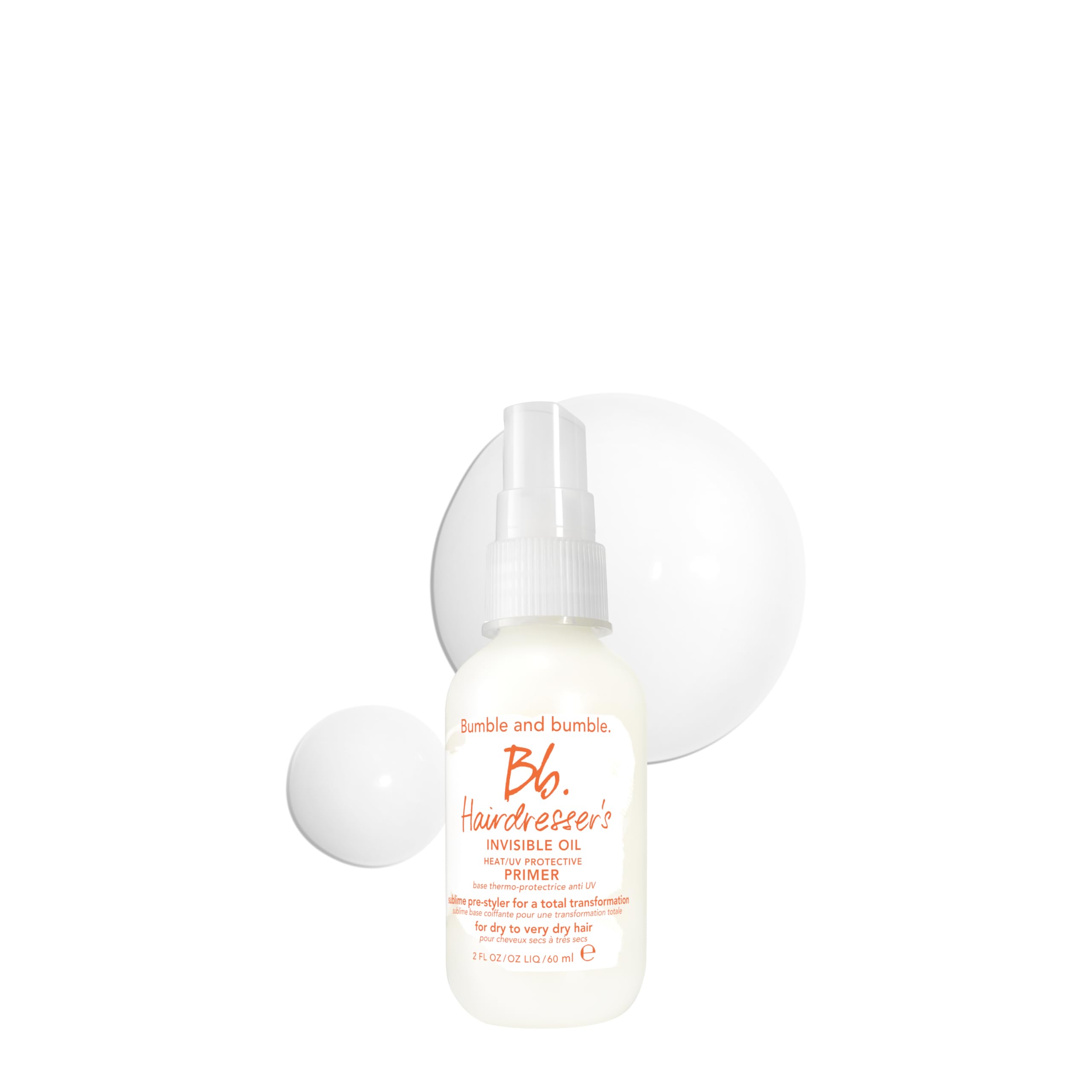 Bumble and bumble. Hairdresser's Invisible Oil Heat/UV Protection Leave-In Conditioner Hair Primer | Hydrating, Anti Frizz, Color Safe | All Hair Types and Textures | With Argan + Coconut Oil, 2 Fl Oz