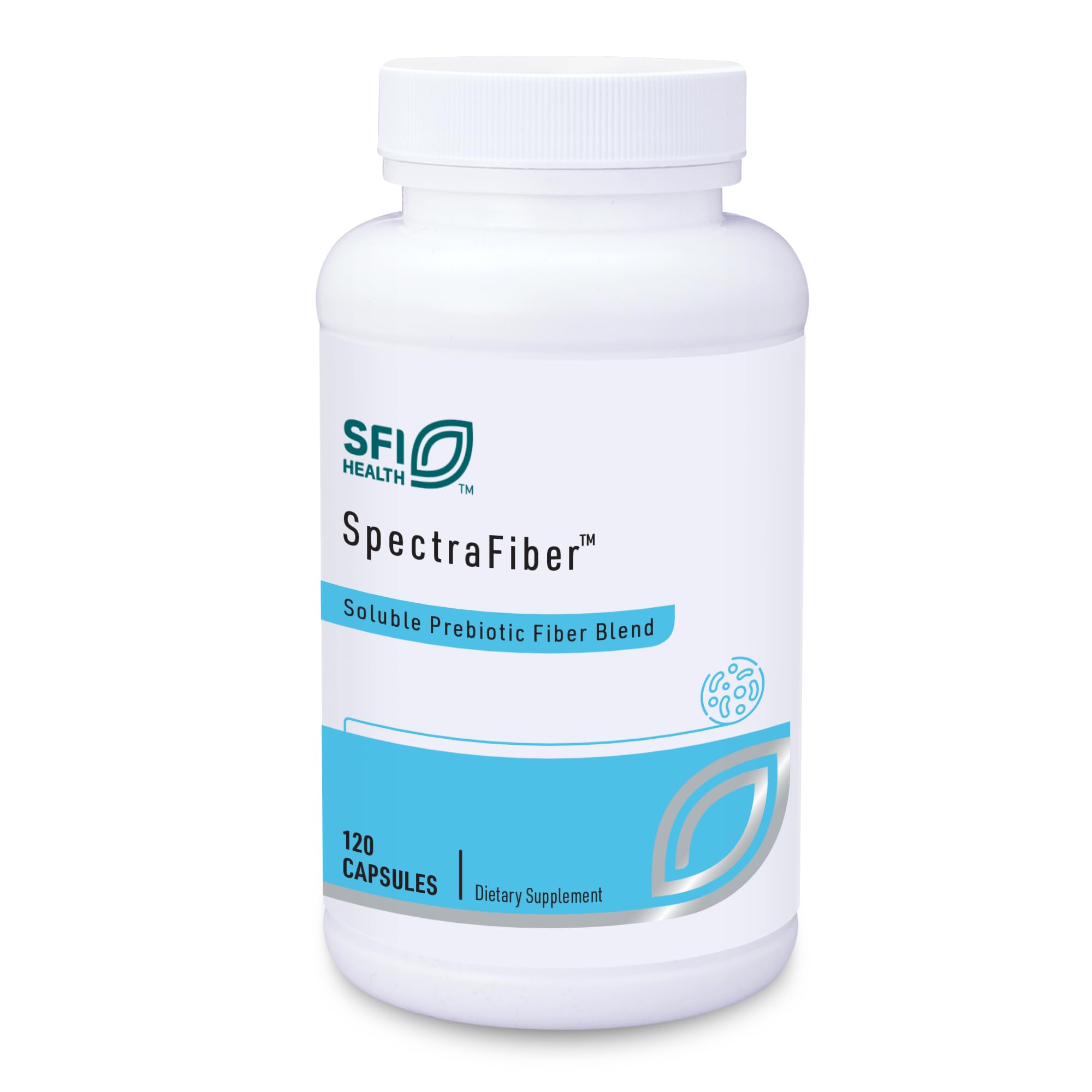 Klaire Labs SFI Health Spectrafiber - Hypoallergenic 9 Soluble Fiber Blend with Apple Pectin & Glucomannan, No Psyllium & Gluten-Free (120 Capsules)