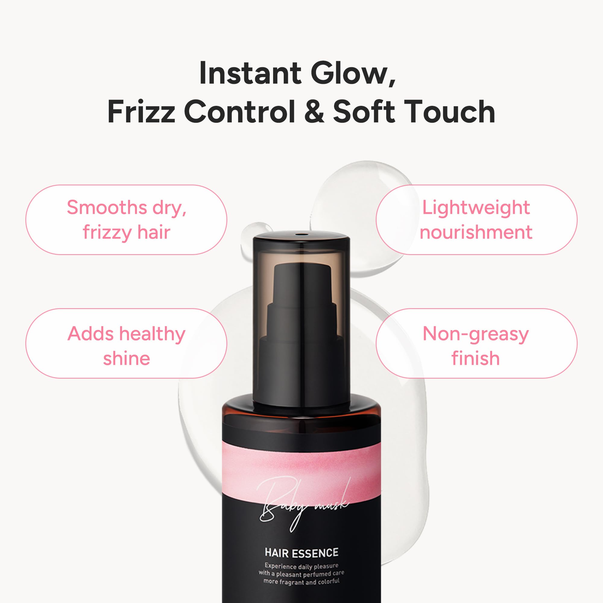BANANAL 2-in-1 Hair Serum & Perfume Oil - Korean Hair Care, Moroccan Argan Oil & 12 Amino Acids for Dry Damaged Hair, Anti-Frizz Glass Hair Shine, Paraben-Free, Baby Powdery Musk, 3.38 fl oz