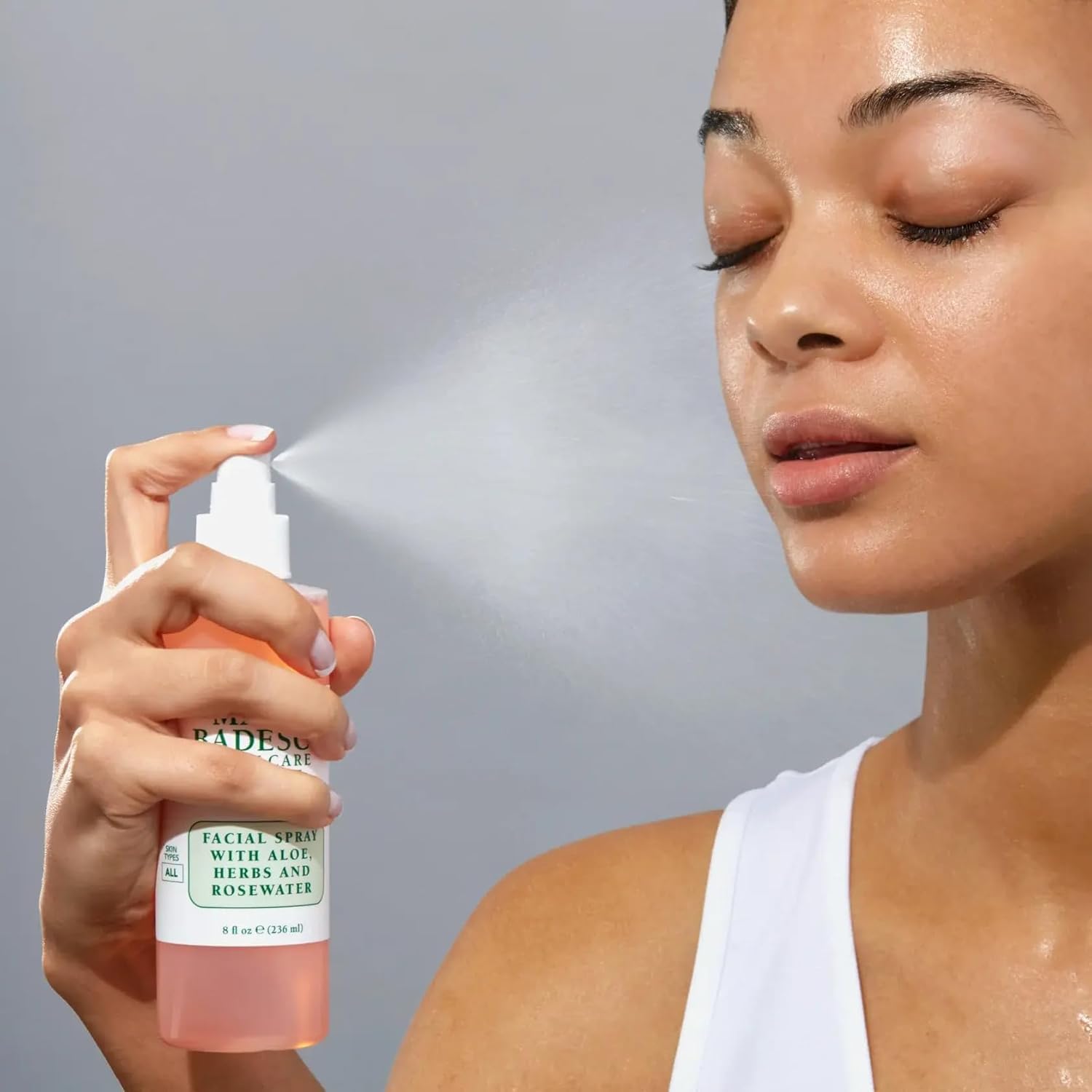 Mario Badescu Facial Spray Aloe, Rose Water and Cucumber - Green Tea Duo for Face, Neck or Hair, Cooling and Hydrating Face Mist for All Skin Types, Dewy Finish, 4 Fl Oz (Pack of 2)