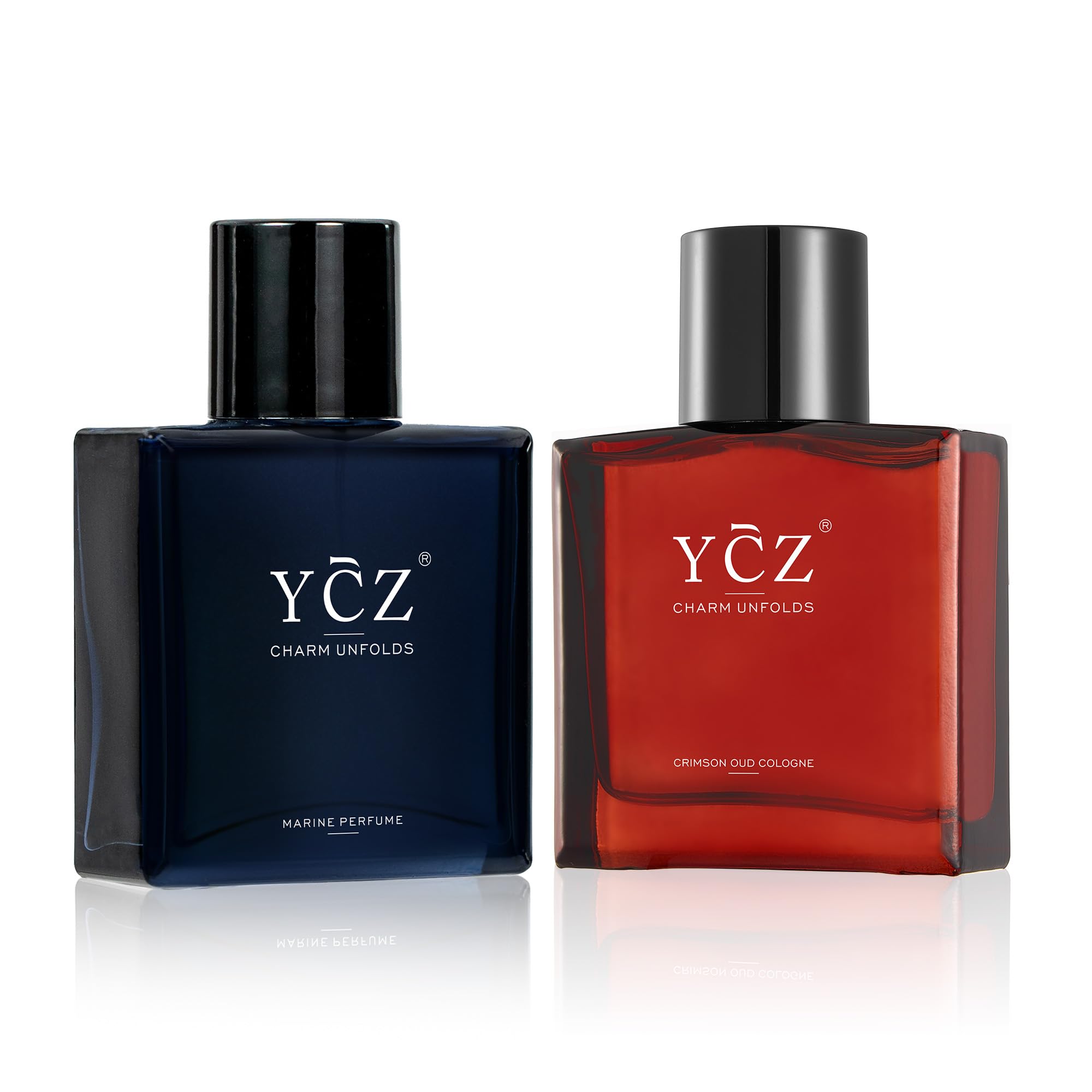 Ycz Ocean Ebony Collection Cologne for Men Set, 1.7oz Luxury Woody Marine Cologne, Sophisticated Long Lasting Fragrance for Modern Men, Elegant Bottled Cologne Gift for Men for Office, Dating