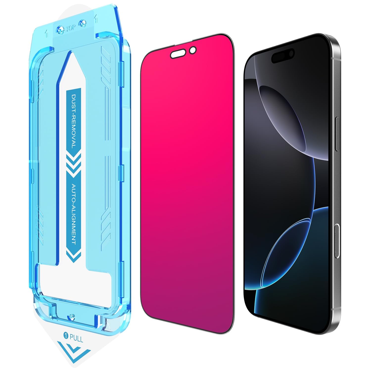EGKimBa for iPhone 17 Privacy Screen Protector, Gradient Color Tempered Glass, Bubble Free, Easy Installation, Auto Dust-Elimination, Anti Blue Light