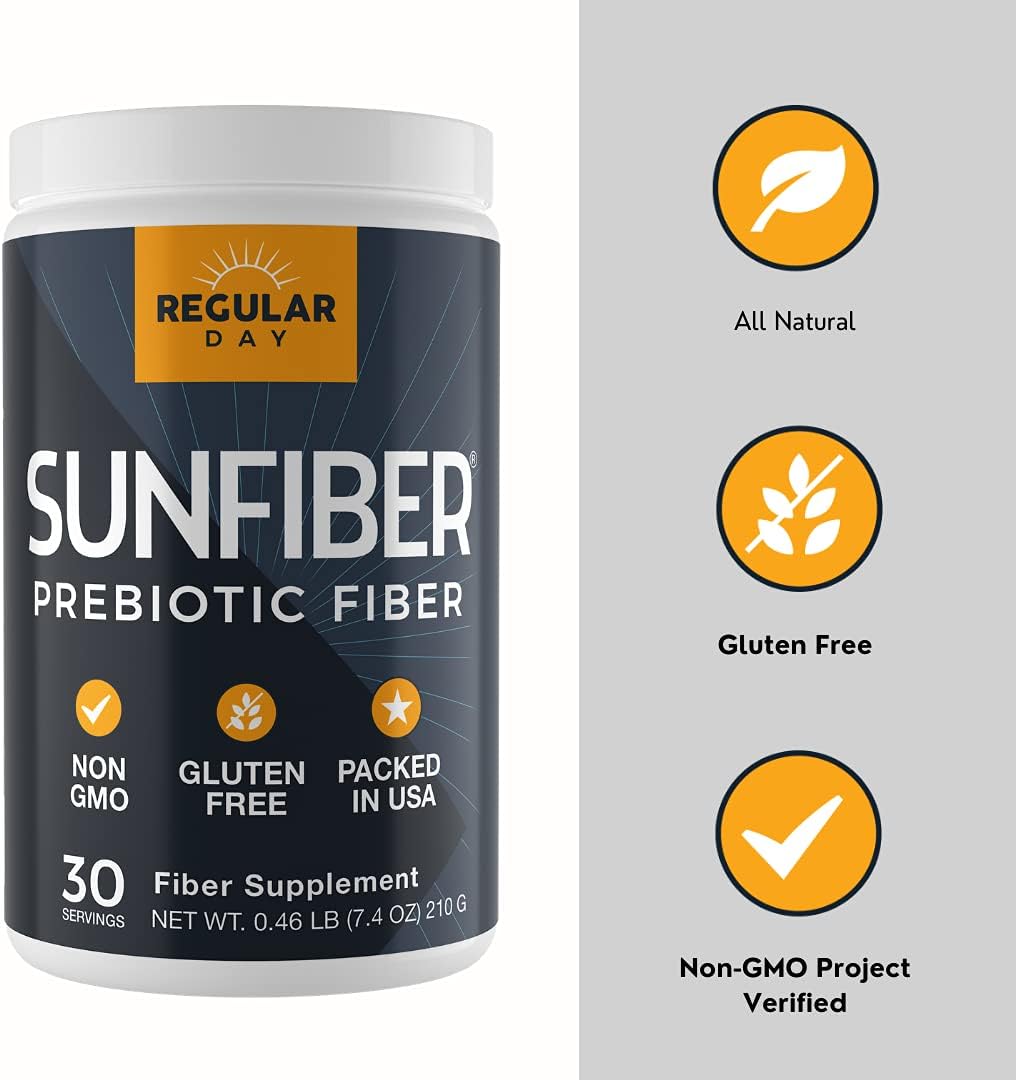 Sunfiber Prebiotic Fiber, Low-FODMAP, Gentle, 30 Servings