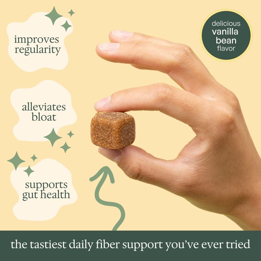 Fiome Fiber Bites - 5g Daily Fiber Supplement - Supports Regularity, Digestion and Gut Health - All Natural Ingredients, 30 Servings, Vanilla Bean Flavor