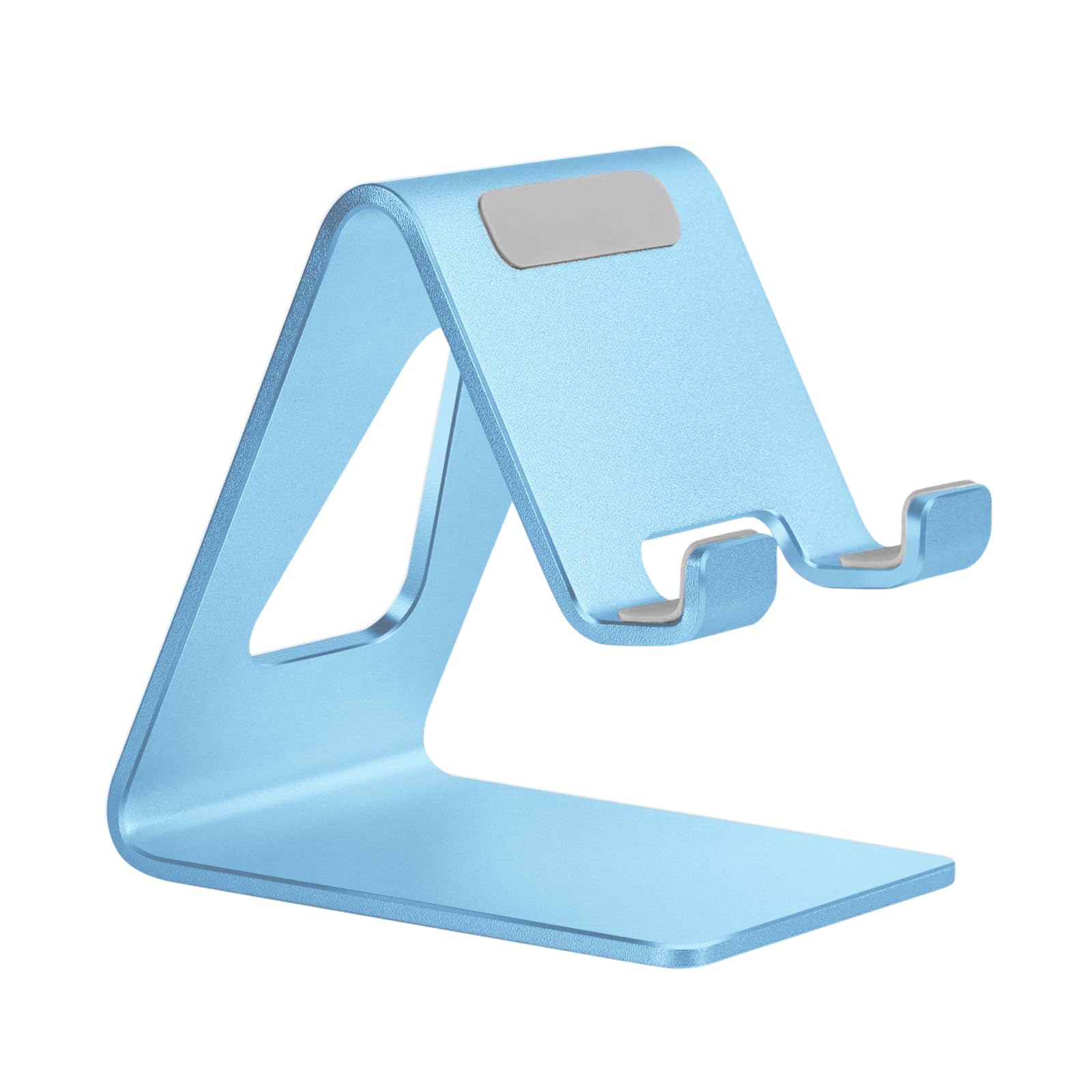 Aoviho Desk Cell Phone Stand - Aluminum Phone Holder Cradle Dock for iPhone 17 16 15 13 12 Pro Max 6s Plus SE 5 5s Samsung Galaxy S10 S9 S8 S7 Note 9 8 and All 4-10 Inch Smartphones - Sky Blue
