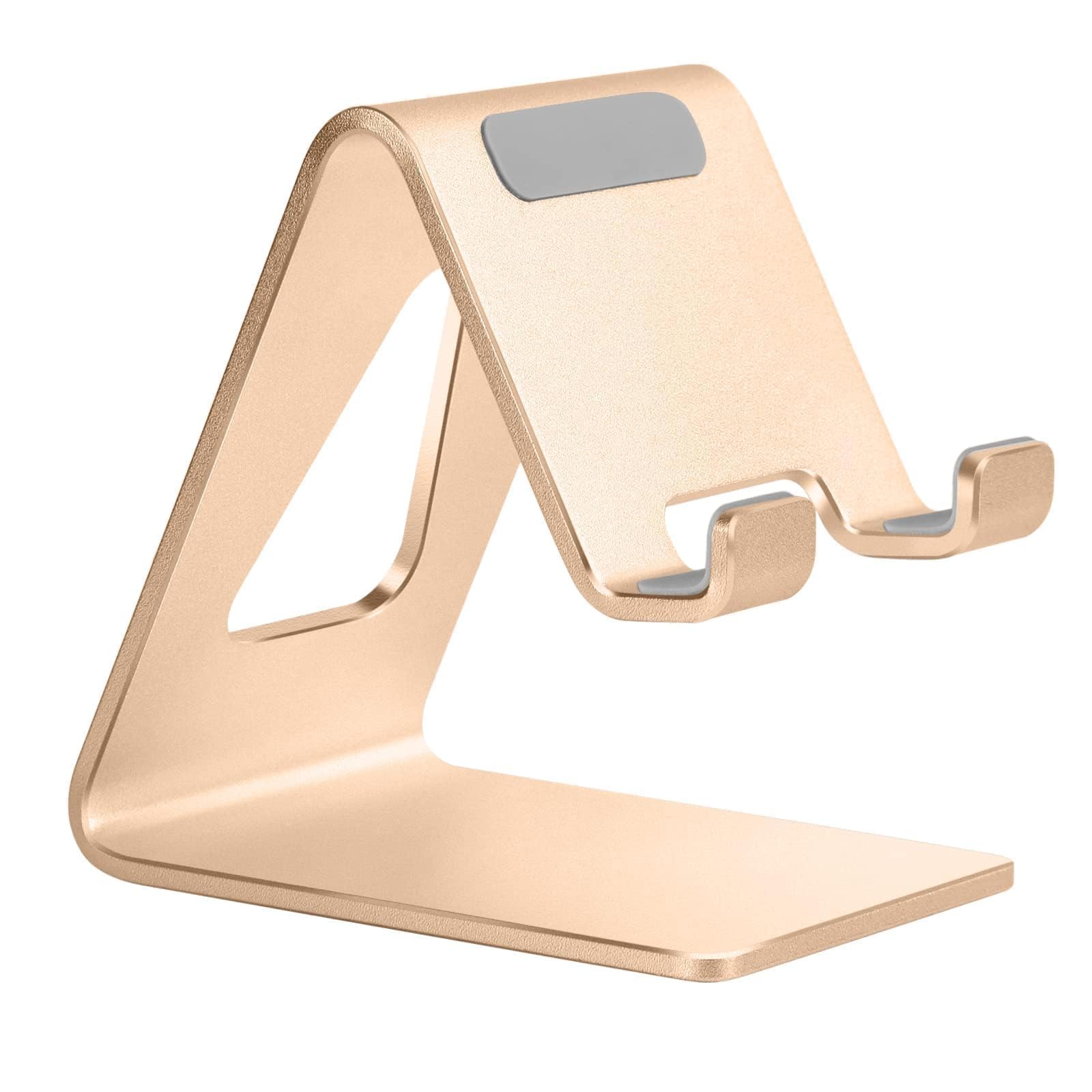 Aoviho Cell Phone Stand for Desk, Aluminum Phone Holder for iPhone 17 16 15 Pro Max, Samsung Galaxy, Stable Office Desk Accessories,Hands Free Stand for Office Home, Rose Gold