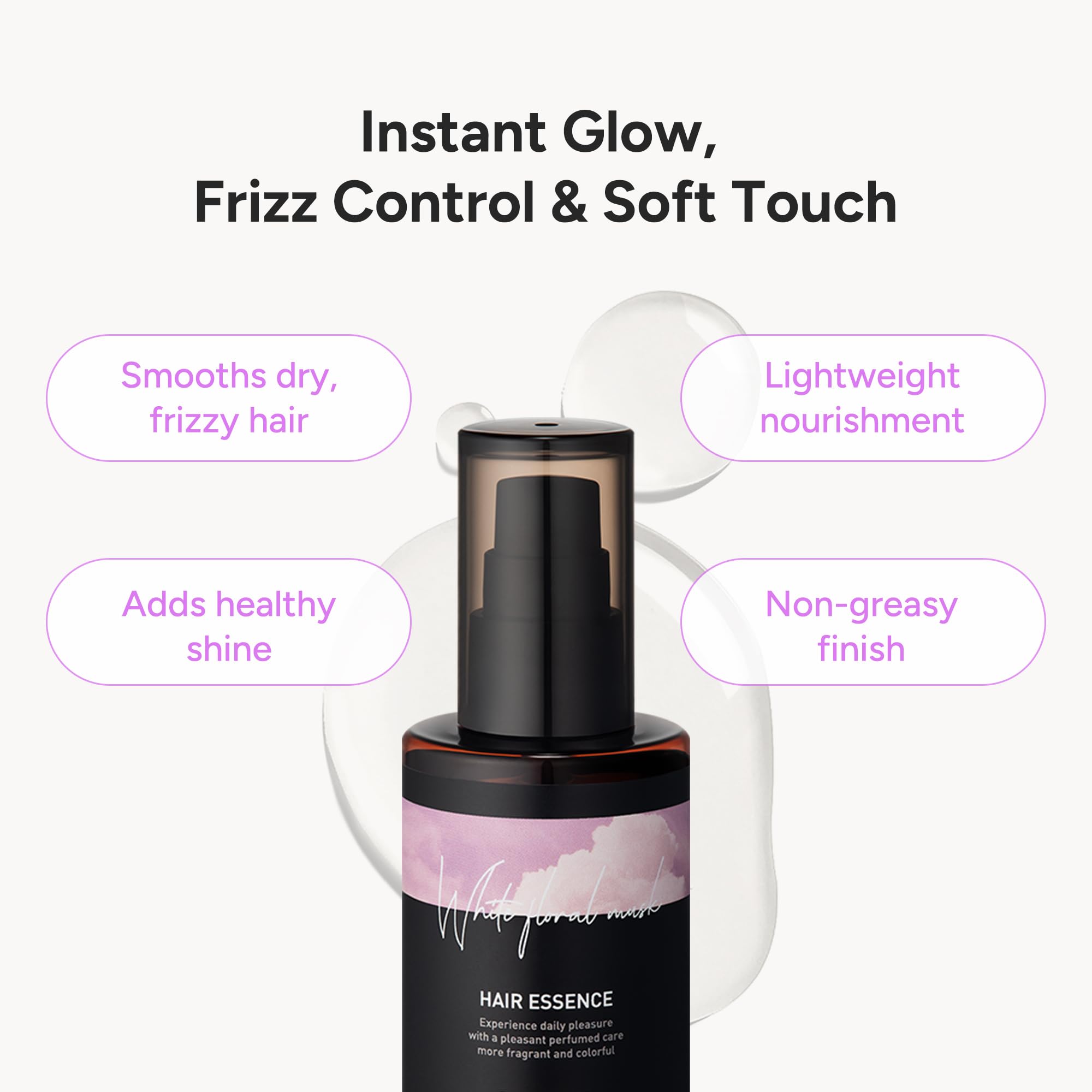 BANANAL 2-in-1 Hair Serum & Perfume Oil - Korean Hair Care, Moroccan Argan Oil & 12 Amino Acids for Dry Damaged Hair, Anti-Frizz Glass Hair Shine, Paraben-Free, White Floral Musk, 3.38 fl oz