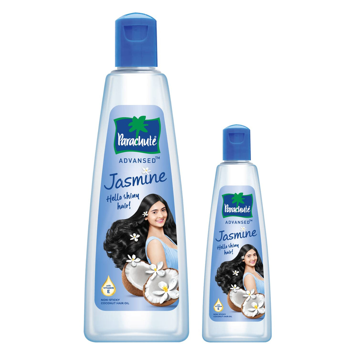 Parachute Advansed Jasmine Hair Oil with Vitamin-E | For Scalp Nourishment| Stronger, Softer, Silkier Hair |Non-Sticky | All Hair Types| Pack of 2 | 13.5 + 3 fl oz