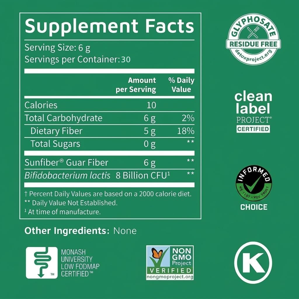 Tomorrow's Nutrition Sunfiber GI Prebiotic Fiber, 30-Day Supply